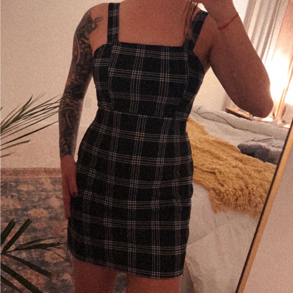 H&M B/W Plaid Dress